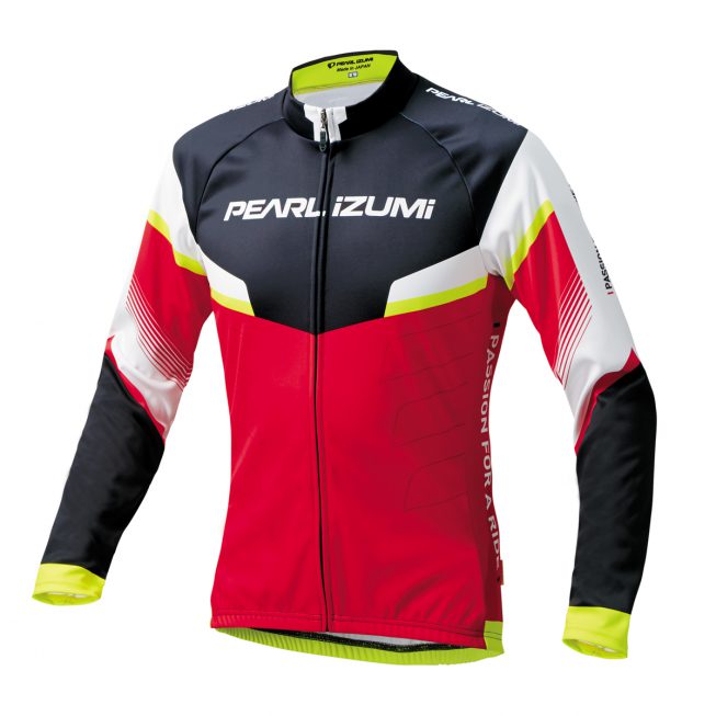 PEARL iZUMi 3455-BL-42 15度男性冬季保暖長袖車衣(紅/白/黑) - 七號公園自行車