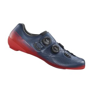 SHIMANO RC702 男性碳纖維公路車鞋(藍/紅)